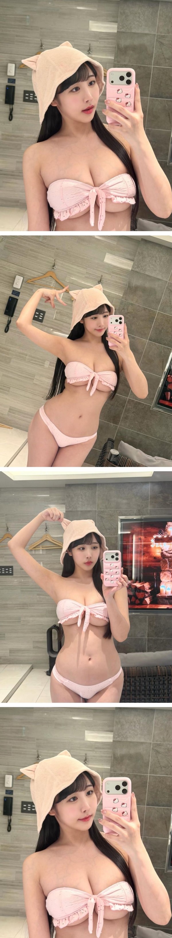 꼭지만 가린 브라 착용한 처자 이미지 1
